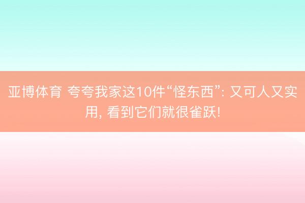 亚博体育 夸夸我家这10件“怪东西”: 又可人又实用, 看到它们就很雀跃!