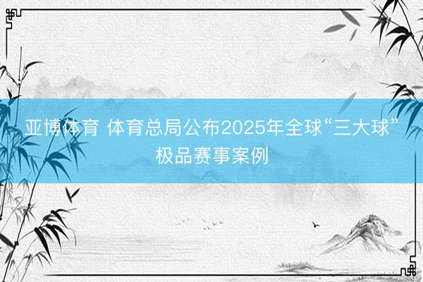 亚博体育 体育总局公布2025年全球“三大球”极品赛事案例