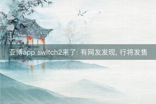亚博app switch2来了: 有网友发现， 行将发售