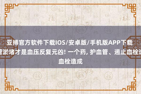 亚搏官方软件下载IOS/安卓版/手机版APP下载 血管淤堵才是血压反复元凶! 一个药， 护血管、遏止血栓造成