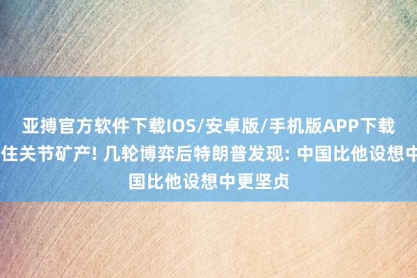 亚搏官方软件下载IOS/安卓版/手机版APP下载 中国掐住关节矿产! 几轮博弈后特朗普发现: 中国比他设想中更坚贞
