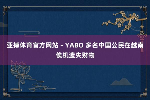 亚搏体育官方网站 - YABO 多名中国公民在越南俟机遗失财物