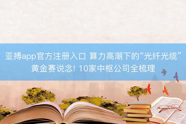 亚搏app官方注册入口 算力高潮下的“光纤光缆”黄金赛说念! 10家中枢公司全梳理