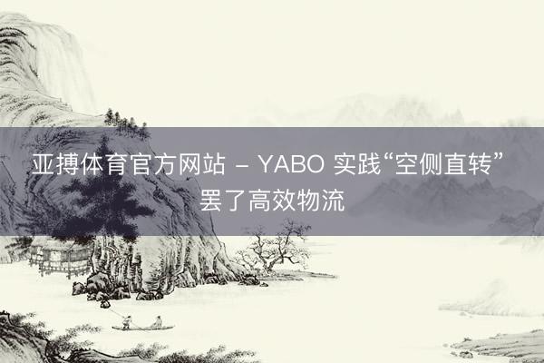 亚搏体育官方网站 - YABO 实践“空侧直转” 罢了高效物流