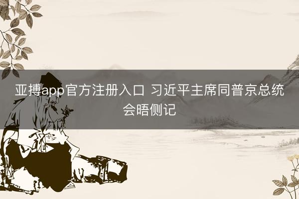 亚搏app官方注册入口 习近平主席同普京总统会晤侧记