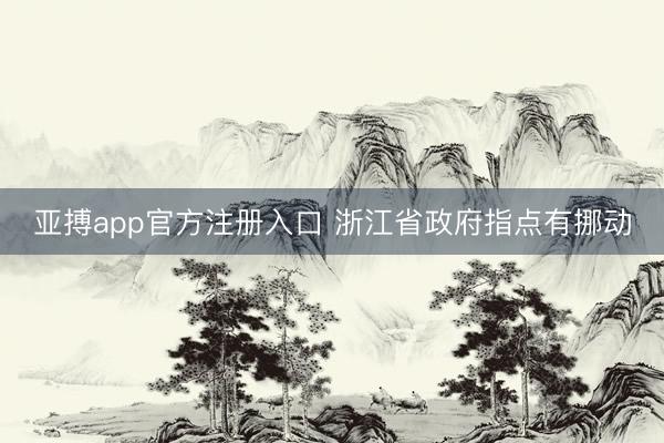 亚搏app官方注册入口 浙江省政府指点有挪动