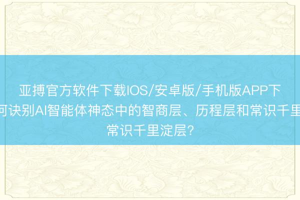 亚搏官方软件下载IOS/安卓版/手机版APP下载 如何诀别AI智能体神态中的智商层、历程层和常识千里淀层?