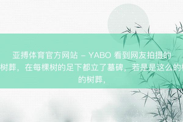 亚搏体育官方网站 - YABO 看到网友拍摄的所谓树葬，在每棵树的足下都立了墓碑，若是是这么的树葬，