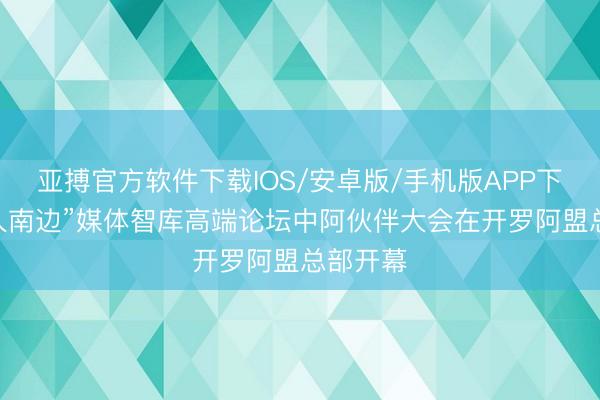 亚搏官方软件下载IOS/安卓版/手机版APP下载 “各人南边”媒体智库高端论坛中阿伙伴大会在开罗阿盟总部开幕