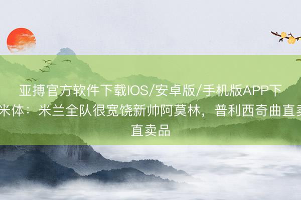 亚搏官方软件下载IOS/安卓版/手机版APP下载 米体：米兰全队很宽饶新帅阿莫林，普利西奇曲直卖品