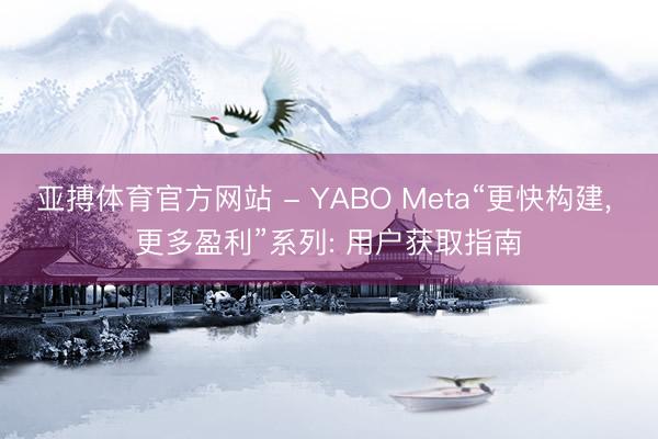 亚搏体育官方网站 - YABO Meta“更快构建， 更多盈利”系列: 用户获取指南